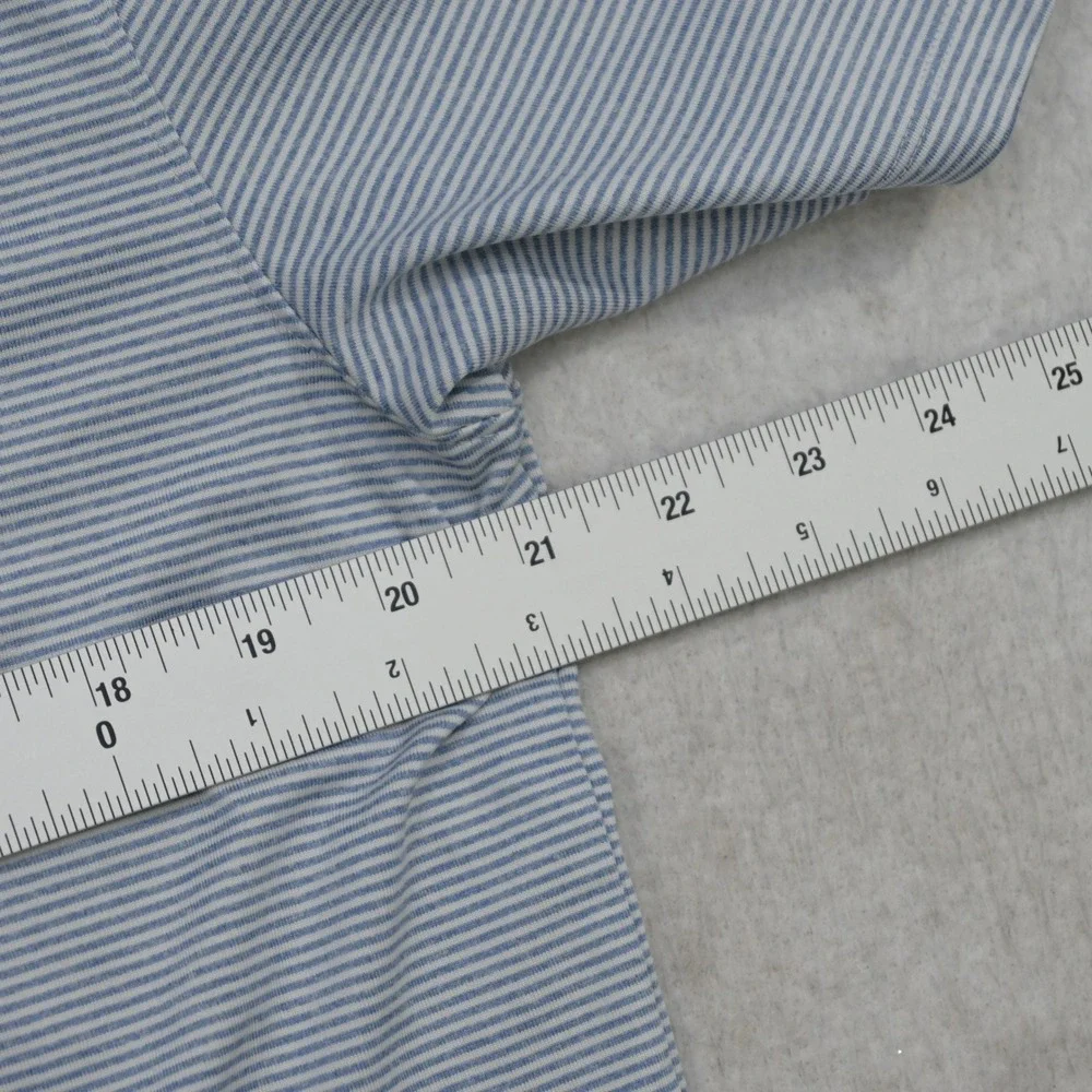Nike Golf Polo Men M Blue Striped Dri-Fit Short Sleeve Athletic Shirt